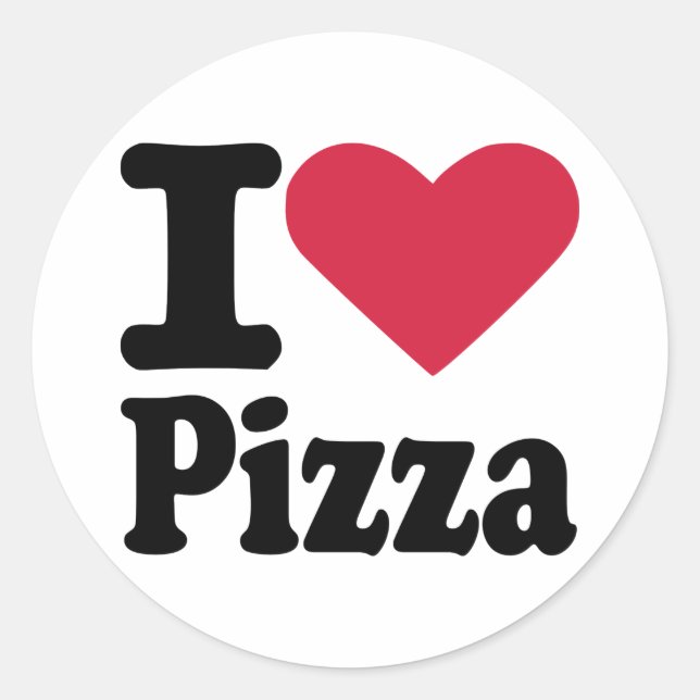 Sticker Rond J'adore la pizza (Devant)