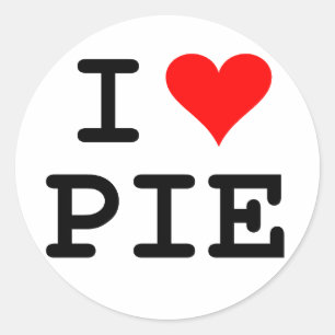 Sticker Rond J'adore la tarte (lettres noires)