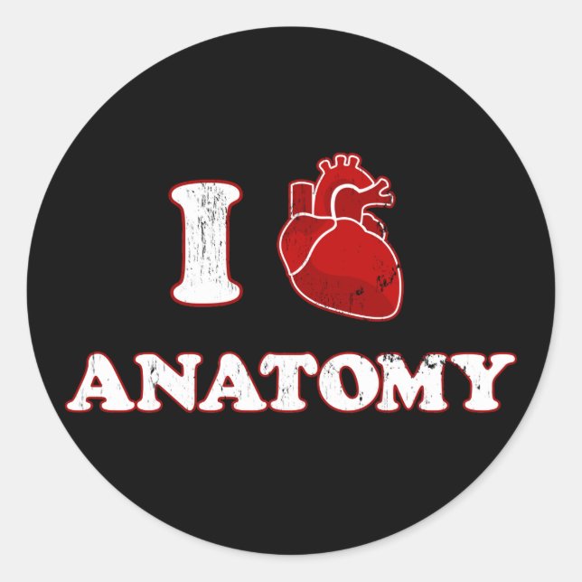 Sticker Rond j'adore l'anatomie (Devant)