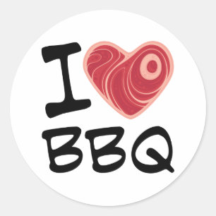 Sticker Rond J'adore le barbecue