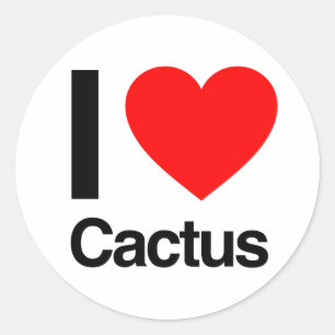 Sticker Rond j'adore le cactus