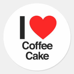 Sticker Rond j'adore le café cake