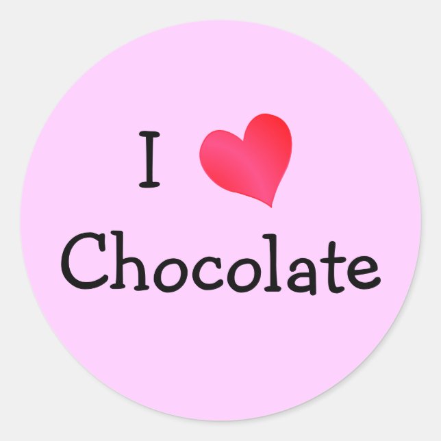 Sticker Rond J'adore le chocolat (Devant)