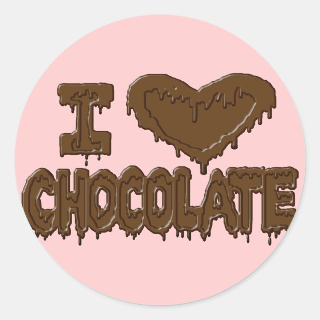 Sticker Rond J'adore le chocolat (Devant)