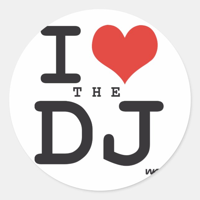 Sticker Rond J'adore le DJ (Devant)