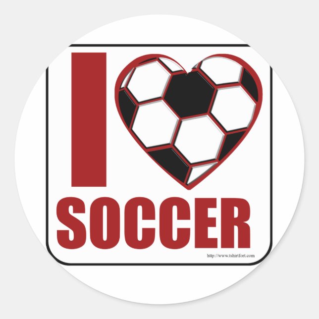 Sticker Rond J'adore le football ! (Devant)