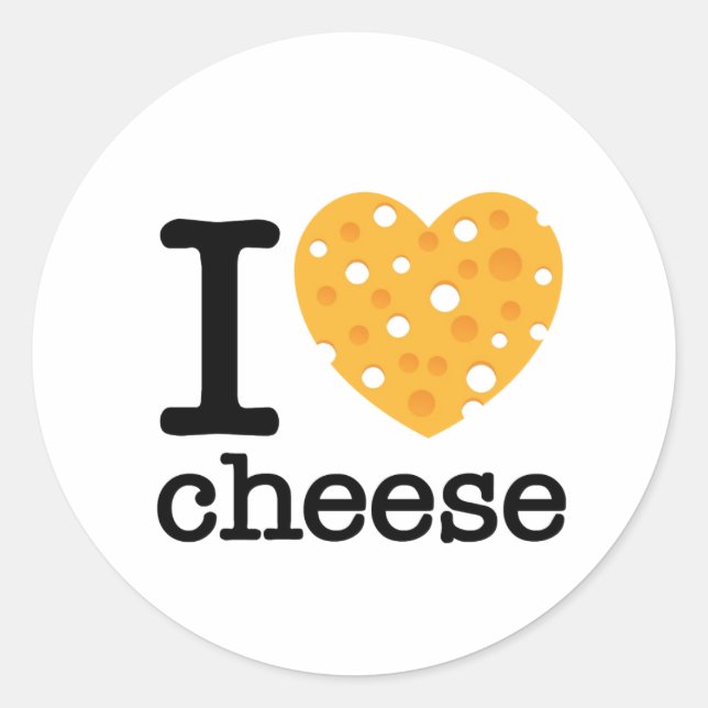 Sticker Rond J'adore le fromage (Devant)