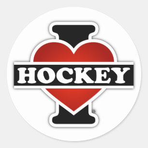 Sticker Rond J'adore le hockey