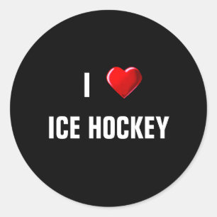 Sticker Rond J'adore le hockey sur glace