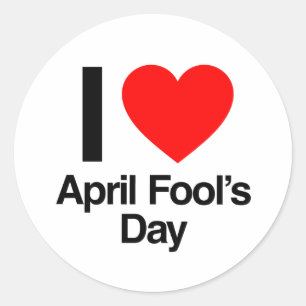 Sticker Rond j'adore le jour d'avril fool