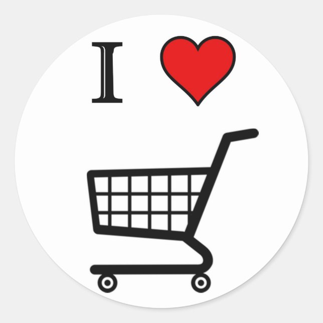 STICKER ROND J'ADORE LE SHOPPING (Devant)