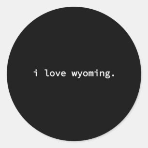 Sticker Rond J'adore le Wyoming
