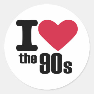 Sticker Rond J'adore les années 90
