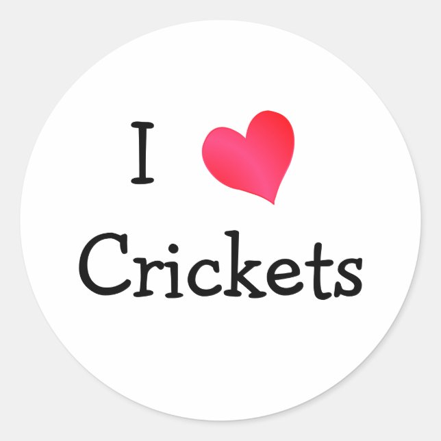 Sticker Rond J'adore les crickets (Devant)