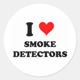 Sticker Rond J'adore les détecteurs de fumée