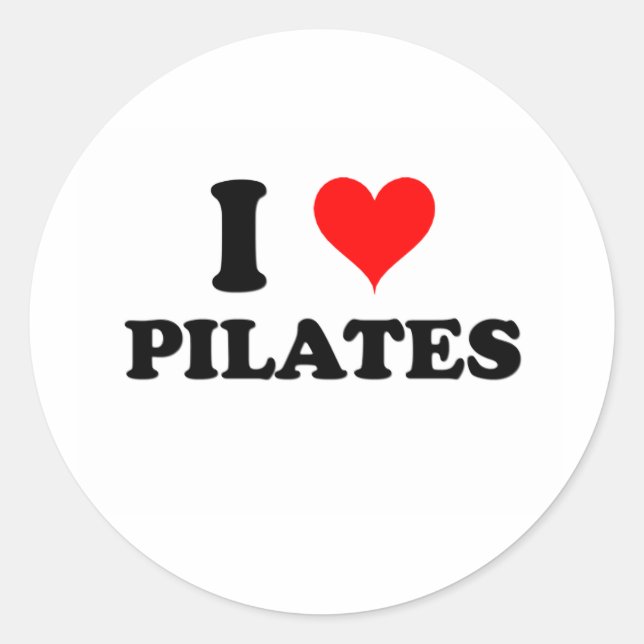 Sticker Rond J'adore les Pilates (Devant)