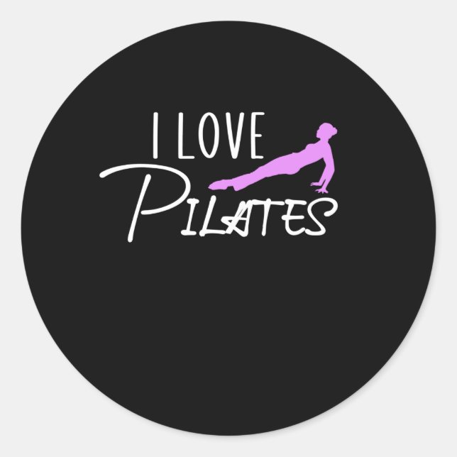 Sticker Rond J'adore les pilates (Devant)