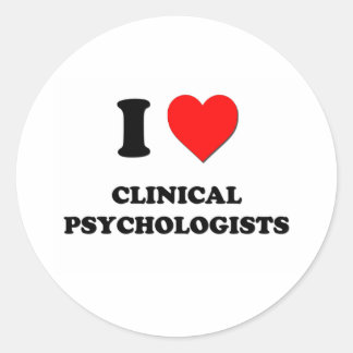 Sticker Rond J'adore les psychologues cliniques