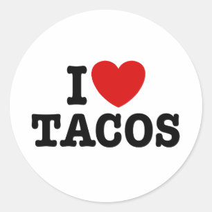 Sticker Rond J'adore les Tacos