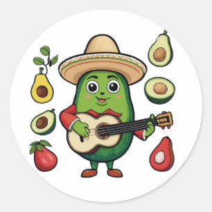 Sticker Rond J'adore manger de l'avocat