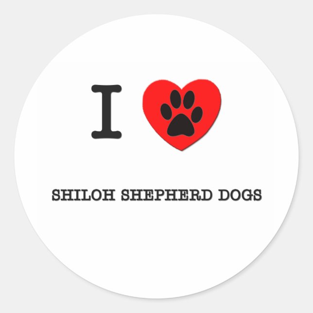 STICKER ROND J'ADORE MES CHIENS SHILOH SHEPHERD (Devant)
