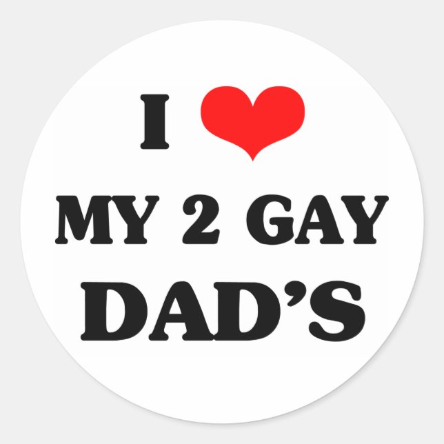 Sticker Rond J'adore mon père gay (Devant)