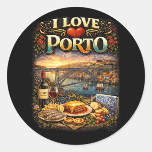 Sticker Rond J'adore Porto
