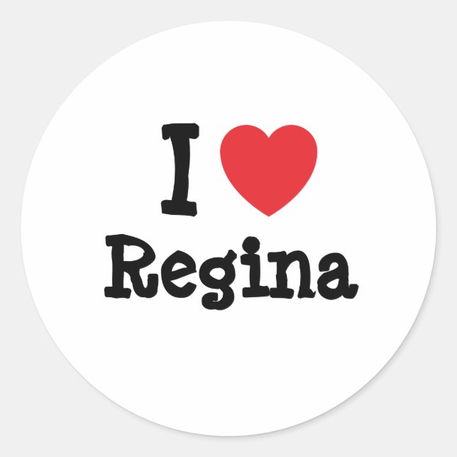 Sticker Rond J'adore Regina heart T-Shirt (Devant)