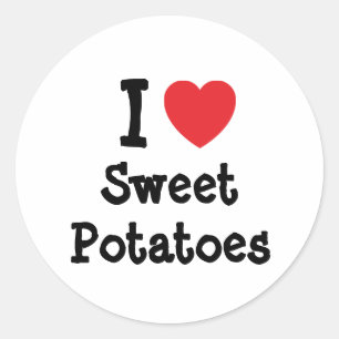 Sticker Rond J'adore Sweet Potatoes coeur T-shirt