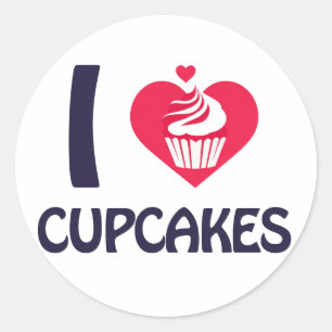 Sticker Rond J'adore T-shirt Cupcakes