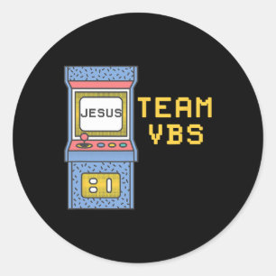 Sticker Rond J'adore Vbs Jeu vidéo École biblique de vacances R