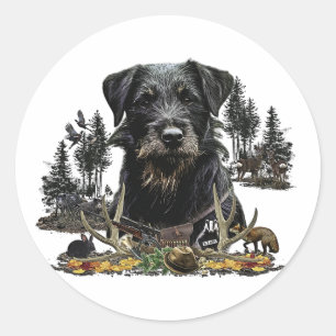 Sticker Rond Jagdterrier - chien de chasse polyvalent