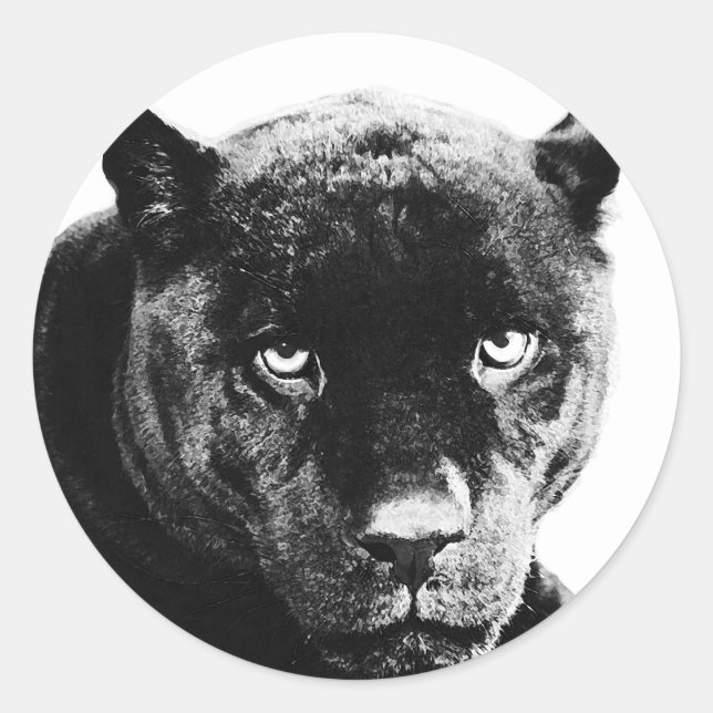 Sticker Rond Jaguar Black Panther (Devant)