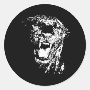 Sticker Rond Jaguar noir