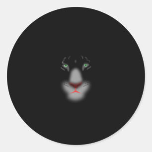 Sticker Rond Jaguar noir ou panthère Big Cat Face