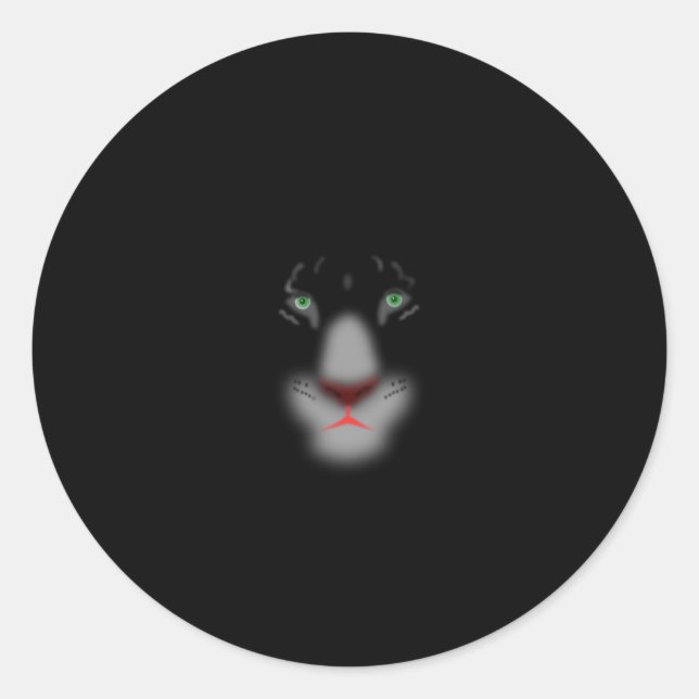 Sticker Rond Jaguar noir ou panthère Big Cat Face (Devant)