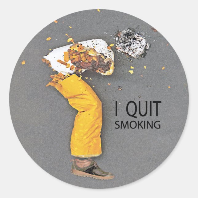 Sticker Rond J'ai arrêté de fumer (Devant)