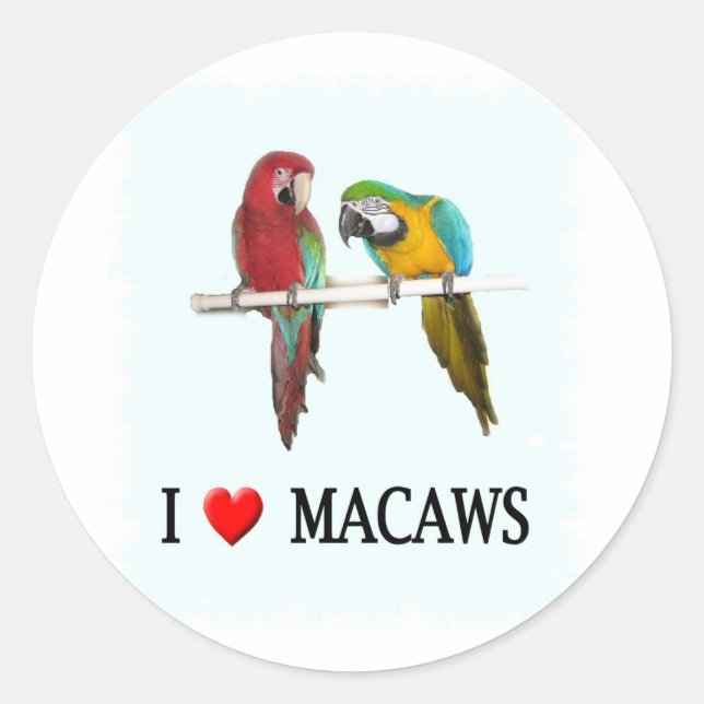 Sticker Rond J'ai aussi des macaws cardiaques (Devant)