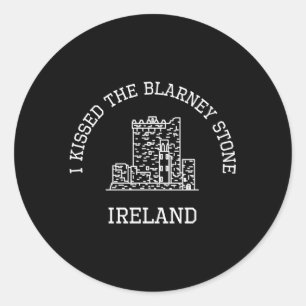 Sticker Rond J'Ai Bissé Le Blarney Stone Irlande Blarney Castle