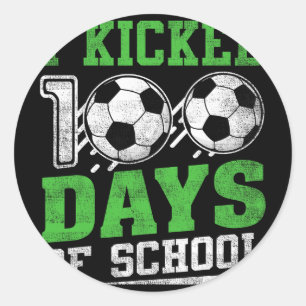 Sticker Rond J'ai botté 100 jours de fêtes scolaires garçons fi