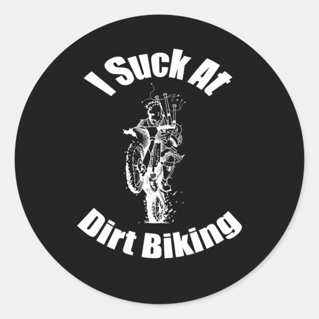 Sticker Rond J'Ai Chuté À Vélo De La Boue (Devant)