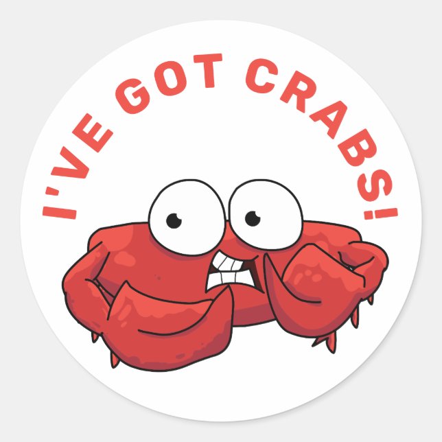 Sticker Rond J'ai des crabes (Devant)