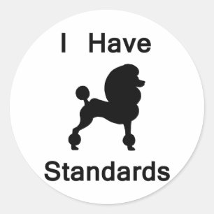 Sticker Rond J'Ai Des Normes (Poodle)