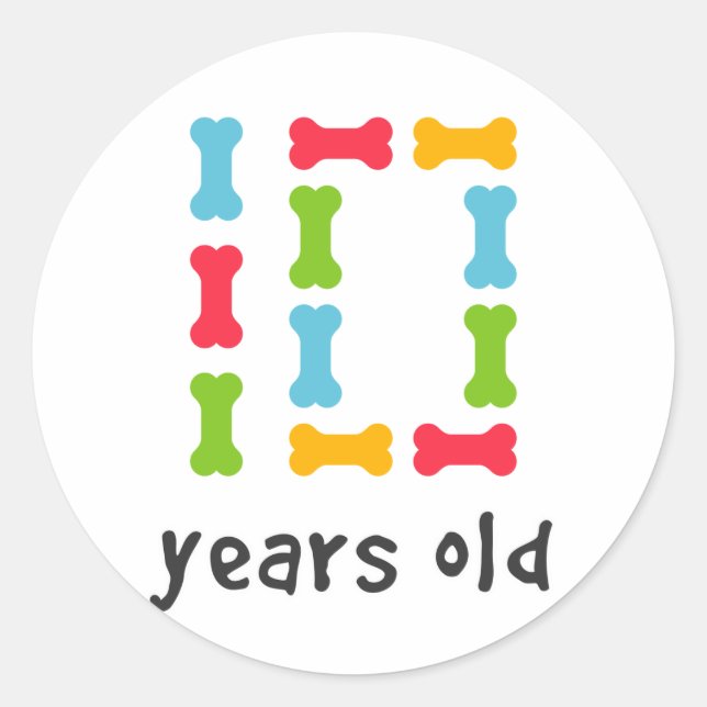 Sticker Rond J'ai dix ans (Devant)