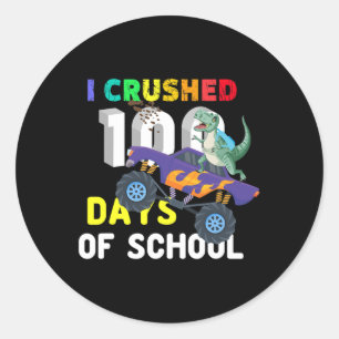 Sticker Rond J'Ai Écrasé 100 Jours De Camion Amoureux De L'Écol