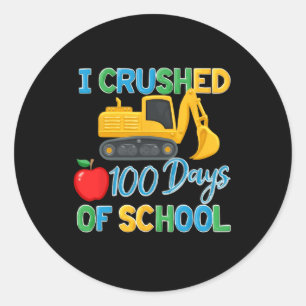 Sticker Rond J'Ai Écrasé 100 Jours D'École 100E Construct Pré-k