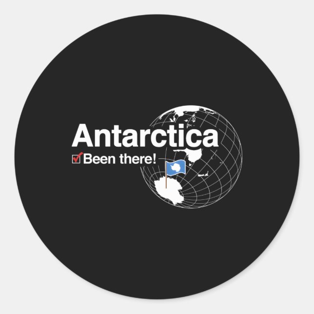 Sticker Rond J'Ai Été Là Drapeau De L'Antarctique (Devant)