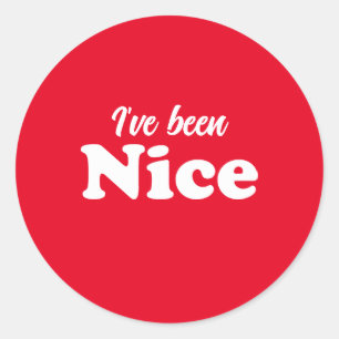 Sticker Rond J'ai été Nice rouge blanc drôle de Noël mignon