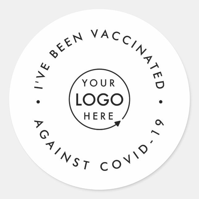 Sticker Rond J'ai été vacciné Covid-19 Personnel du logo de l'e (Devant)
