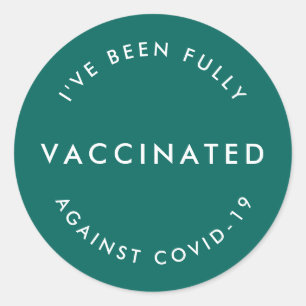 Sticker Rond J'ai été vacciné   Covid-19 Vert Turquoise moderne